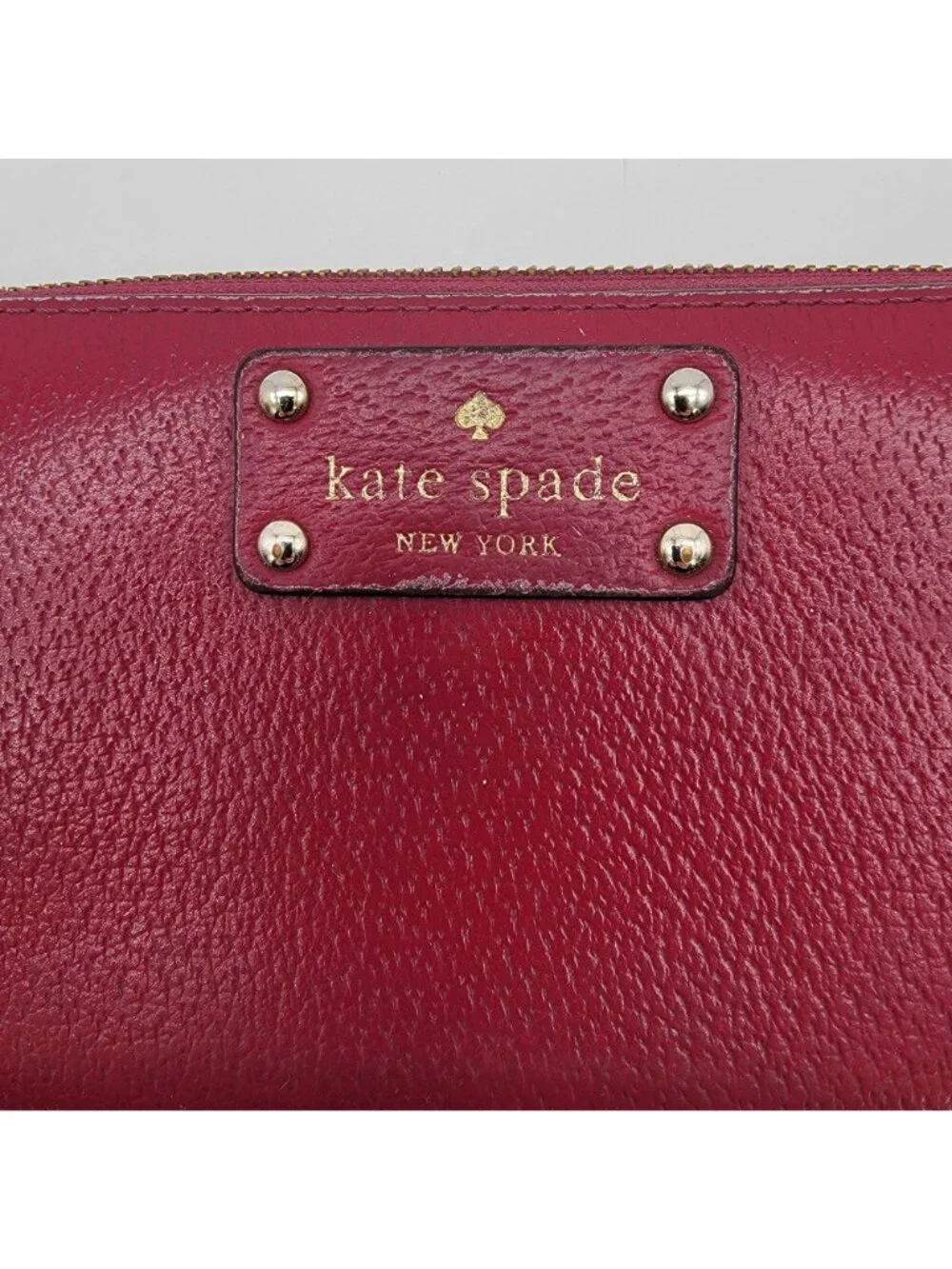 Kate Spade New York Burgundy Pebbled Leather Neda Zip-Around Wallet